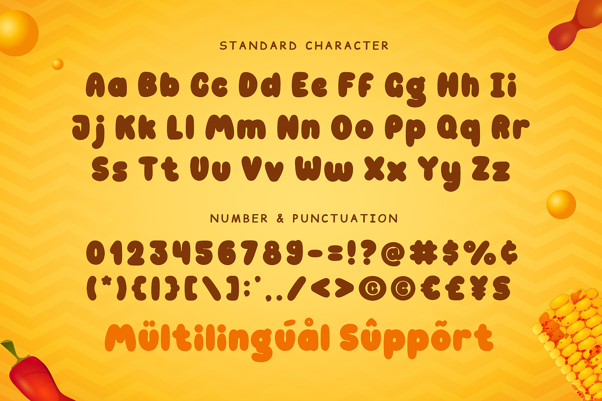 ORANGE CHIPS - Food Font, a Sans Serif Font by Mozatype (Photo 8 of 8)