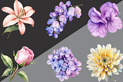 Watercolor Pastel Flowers Clipart, an Illustration by Black Bird Studio (Thumbnail 4 of 6)