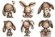 Whimsical Valentine Bunny Clipart, an Illustration by Craft Nest (Thumbnail 5 of 10)