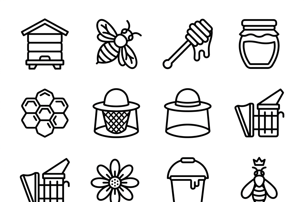 410 Honey Farm Vector Icons, an Outline Icon by adenpinkstore (Photo 2 of 3)