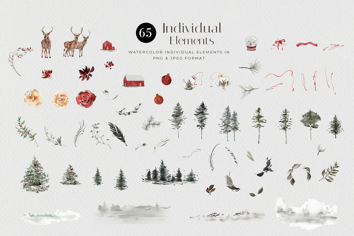 Watercolor Christmas Winter Holiday, an Illustration by WalaPalette (Photo 9 of 18)