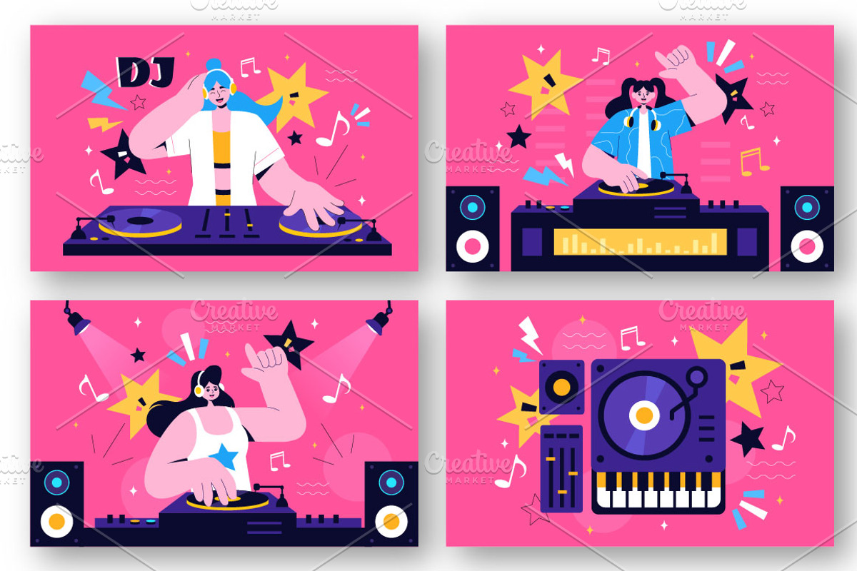 9 Nightlife Club DJ Illustration, a Person Illustration by denayunebgt (Photo 3 of 3)