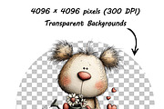Whimsical Teddy Bear Birthday PNG, an Illustration by one-touch (Thumbnail 11 of 18)