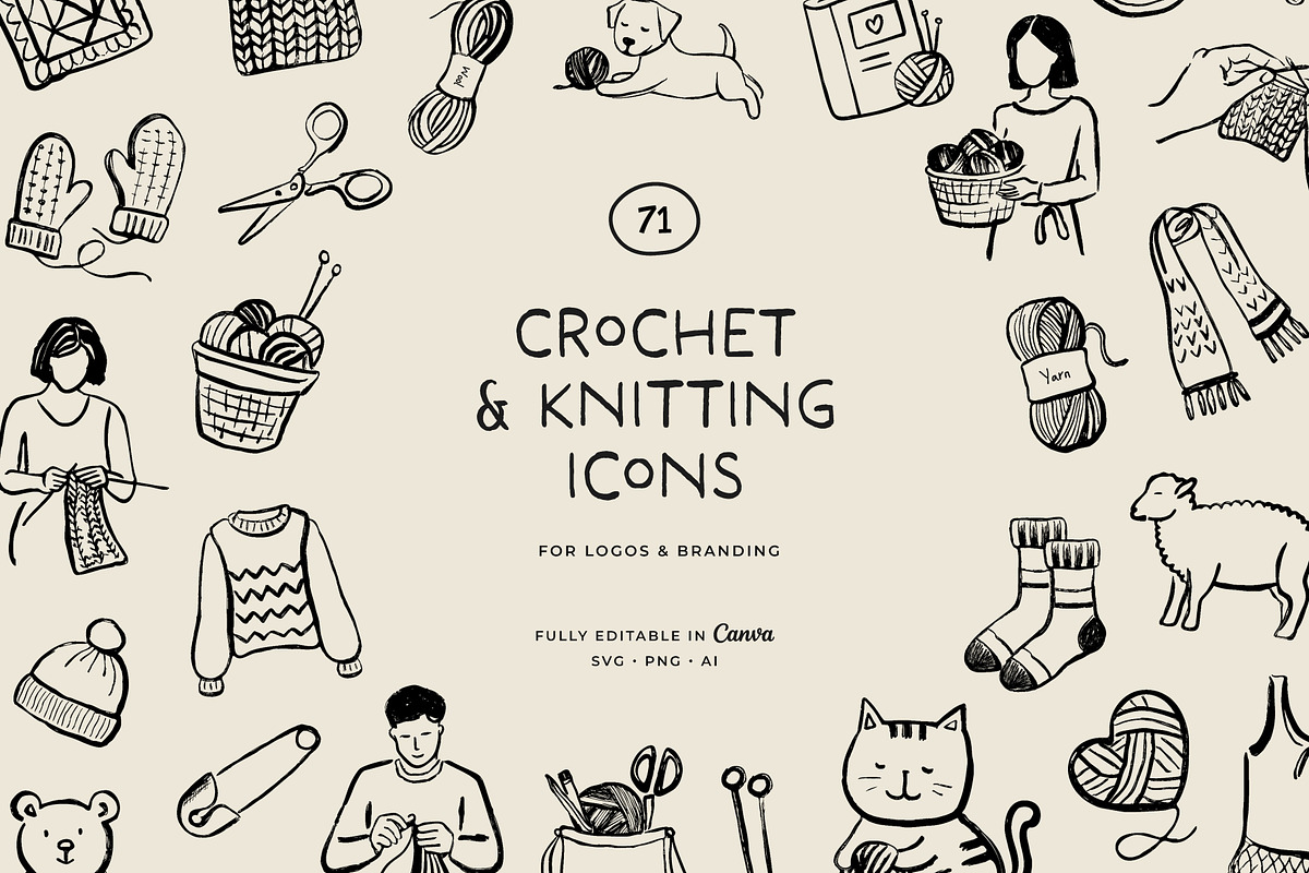 KNITTING & CROCHET illustrations, a Decorative Illustration by Crocus Paperi (Photo 1 of 5)