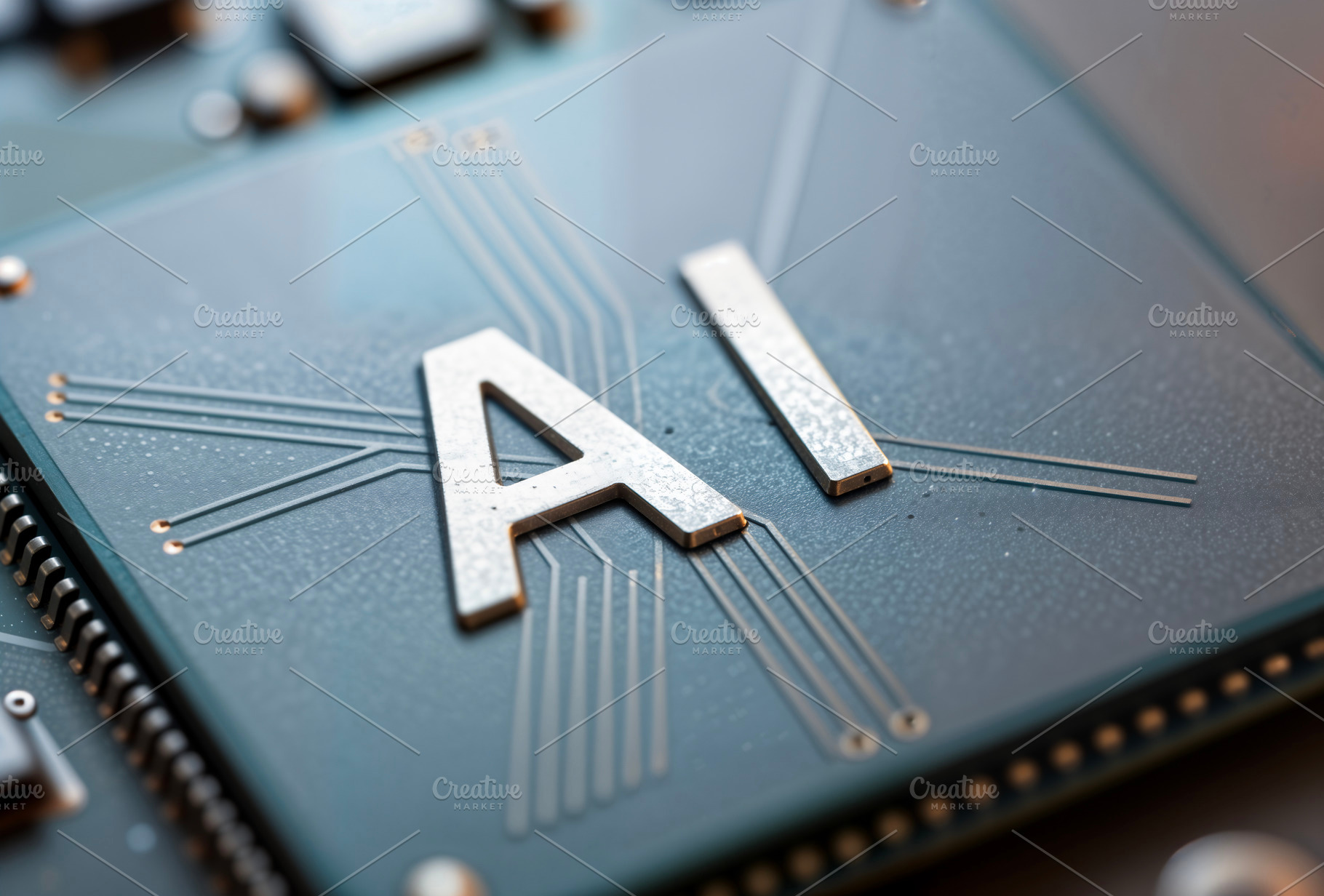 AI Microprocessor Chip with Circuit, a Photo by rarrarorro