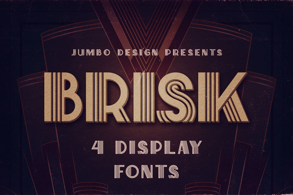 Brisk - ArtDeco Display Font, a Font by JumboDesign (Photo 1 of 5)