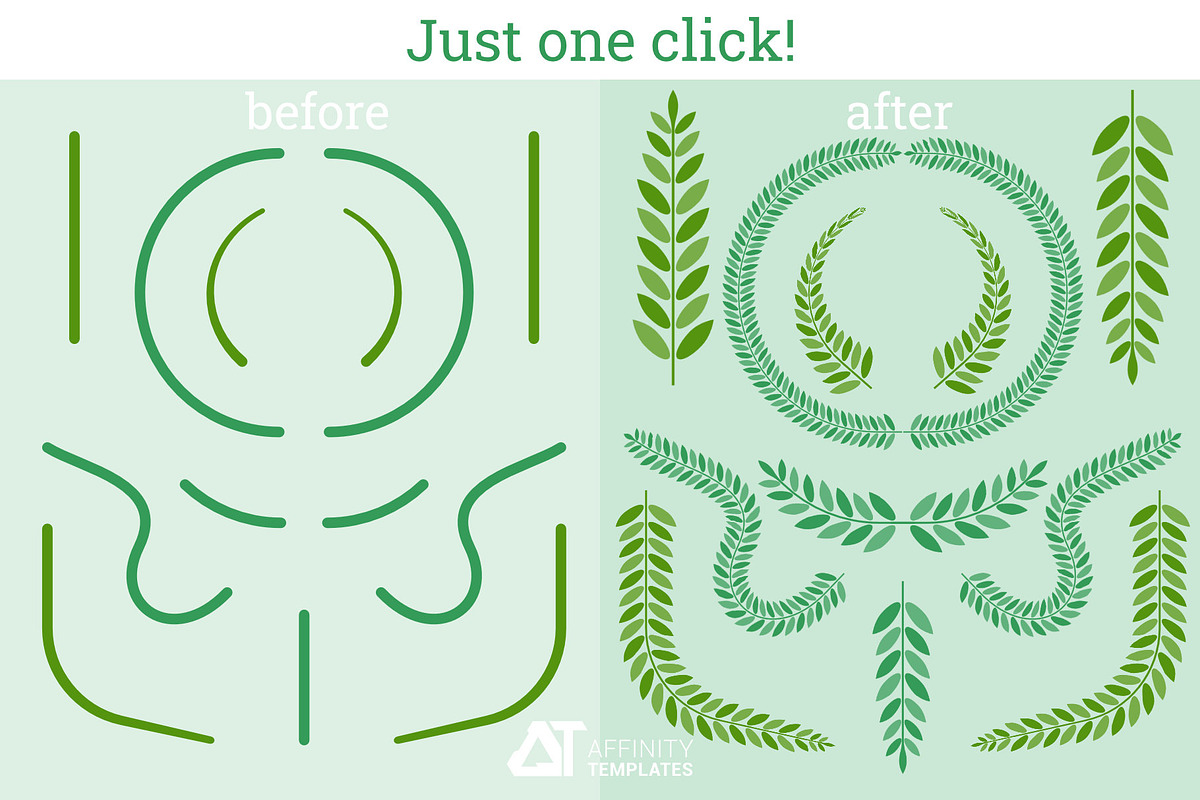 Laurel Brush Pack Affinity Designer, a Brush Add-On by Affinity Templates (Photo 2 of 8)