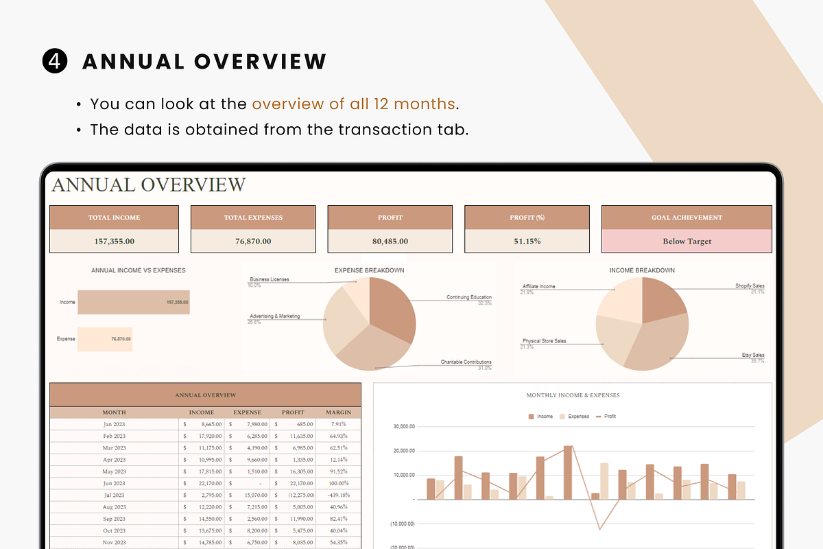 Bookkeeping Spreadsheet Template, a Templates & Theme by MondaySpark (Photo 6 of 8)