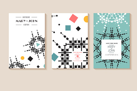 Set of 6 vector card templates, a Poster Template by mikka_kika