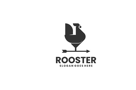Logo Rooster Pose Vintage Style