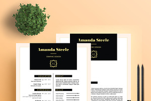 Black N Gold CV Resume Template / N