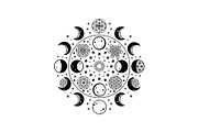 Moon Phase Mandala SVG Bundle, an Illustration by yasushie (Thumbnail 30 of 31)