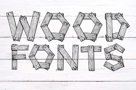 Wooden Plank Alphabet Letter, a Symbol Font by Graphixmania