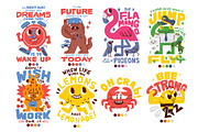 Funny cartoon character with quotes., an Animal Illustration by monkik (Thumbnail 1 of 8)