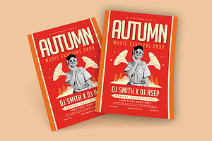 Red Autumn Music Fest Flyer, a Flyer Template by megarez