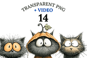 14 Quirky Cat, an Animal Illustration by Pati Charm Studio (Thumbnail 1 of 8)
