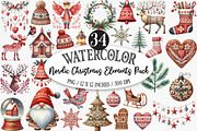 Nordic Christmas Elements Pack, an Illustration by Designking (Thumbnail 1 of 5)