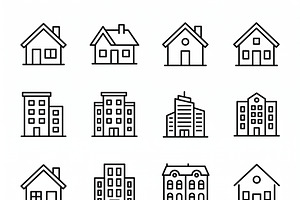 Bundles vector Real Estate Outline, an Outline Icon by adenpinkstore