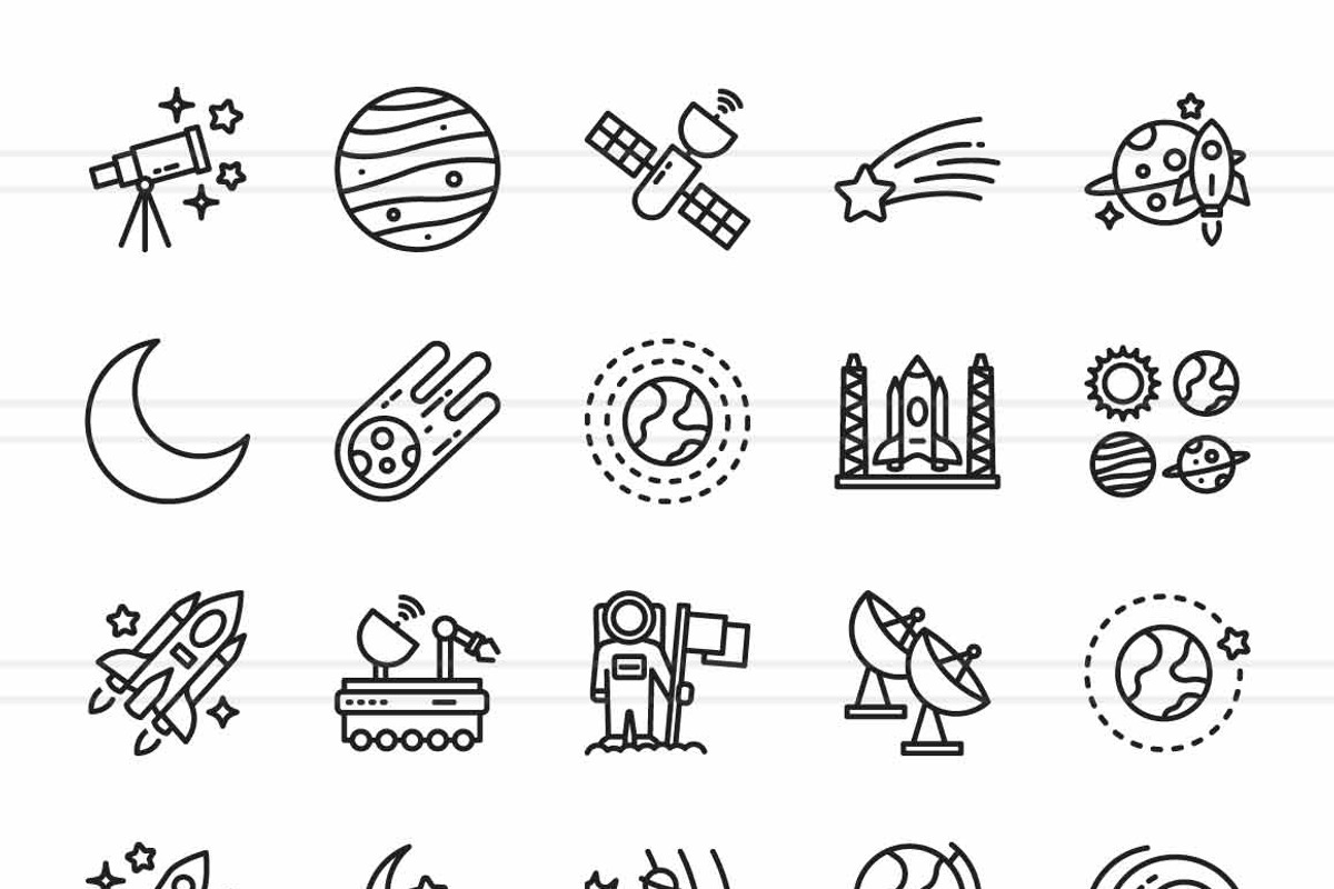 50 Astronomy Line Icons, an Icon by IconBunny (Photo 2 of 2)