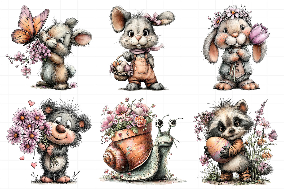 Whimsical Spring Animal Clipart, an Illustration by Daily.Designs (Photo 7 of 7)