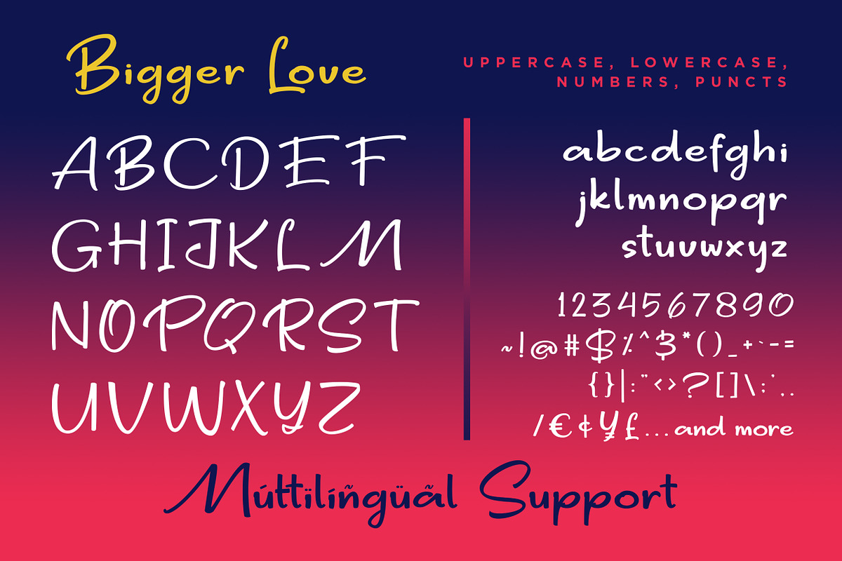 Bigger Love - Clean Handwriting Font preview 6