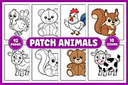 Patch Animals Coloring Pages, an Animal Illustration by Coco Bloom (Thumbnail 1 of 5)