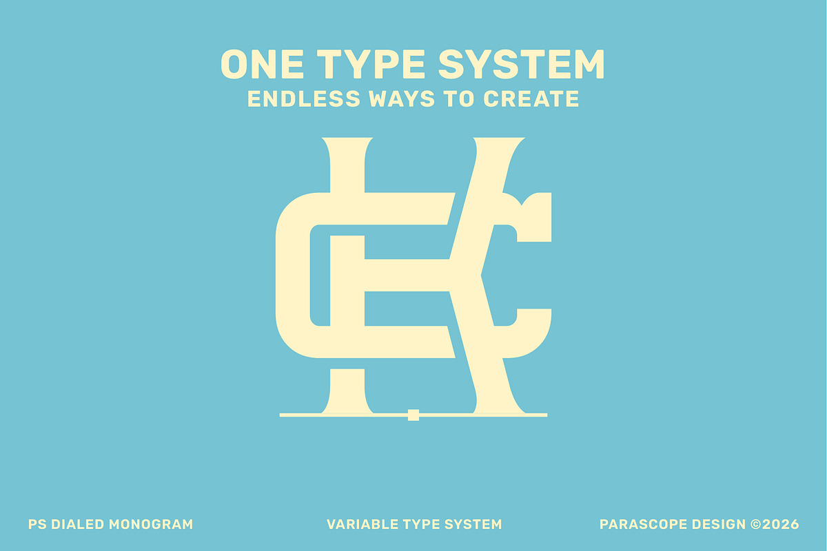 PS DIALED MONOGRAM, a Serif Font by Para-Scope Design (Photo 7 of 7)