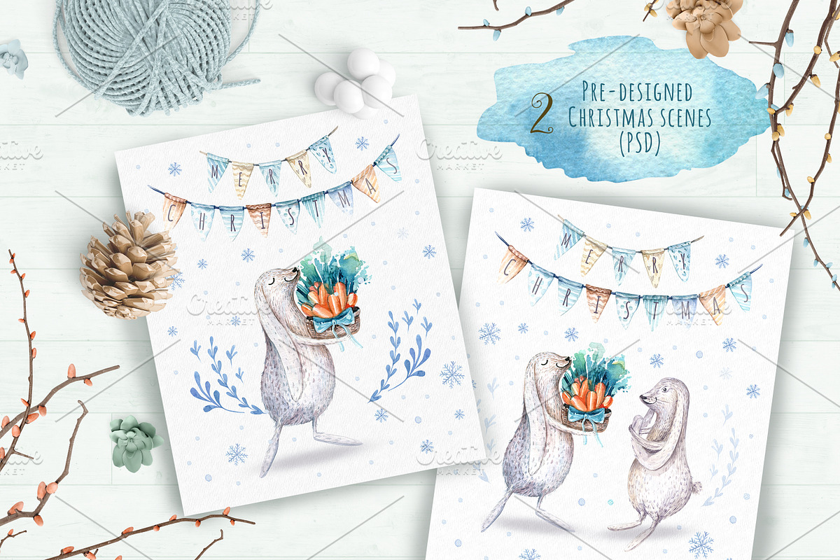 Watercolour Christmas collection, a Decorative Illustration by Peace ART (Photo 7 of 7)