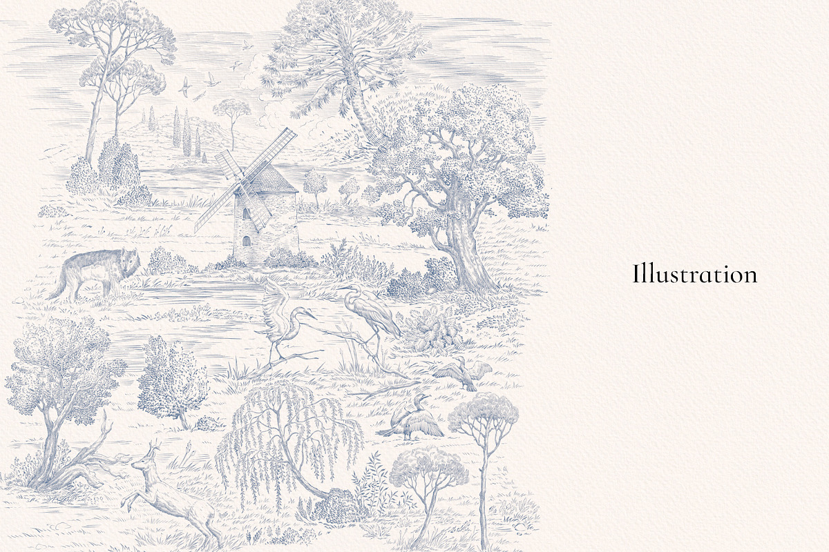Toile de Jouy Graphic Vector Pattern, a Pattern Graphic by Ekaproeka (Photo 9 of 9)