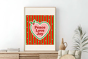 Christmas Wall Art Peace Love Joy, an Illustration by SinaCreation (Thumbnail 3 of 7)