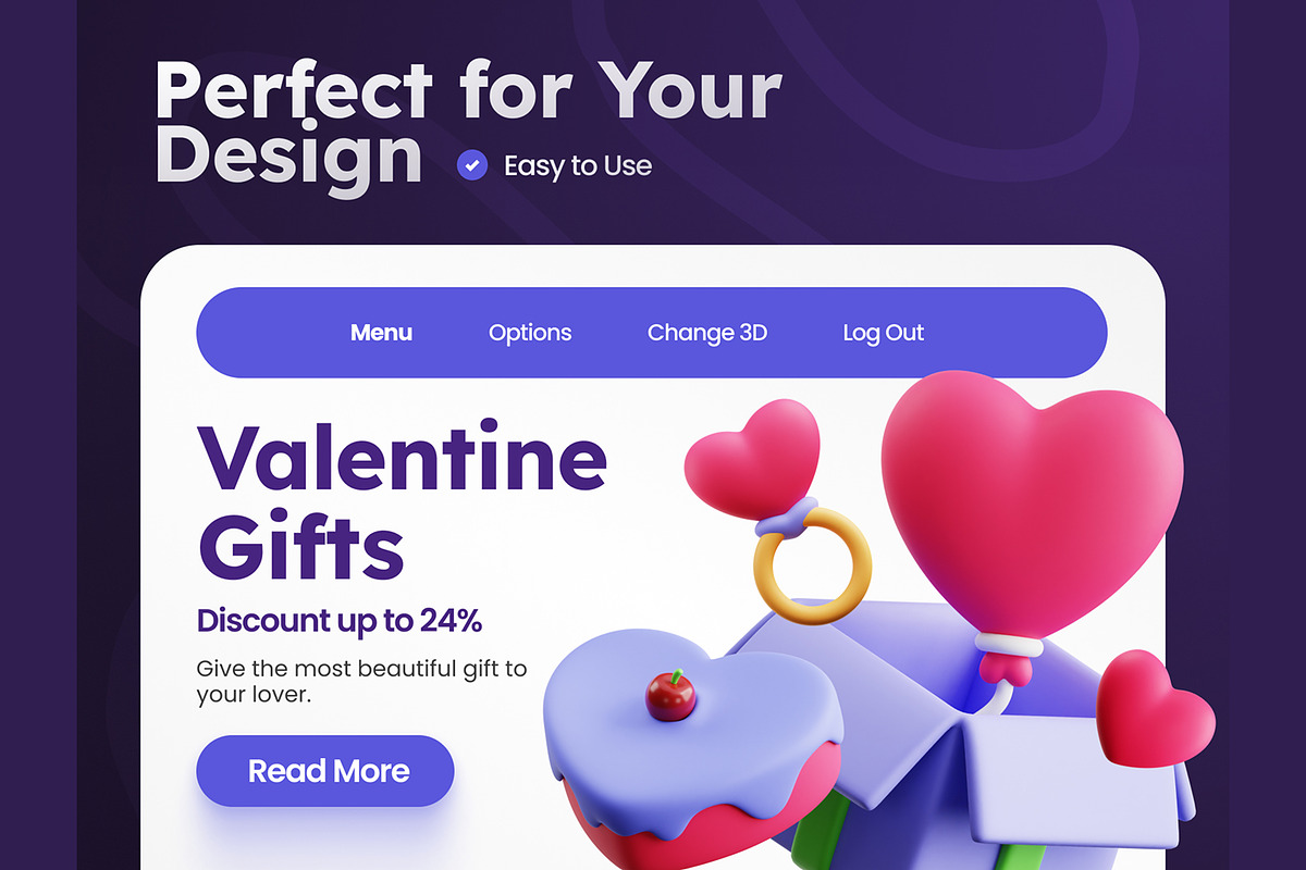 Hearts 3D Icons, an Object 3D Model by Rakata Studio (Photo 4 of 7)