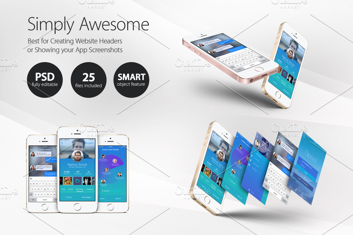 iPhone SE Mockups, an iPhone Mockup by ydlabs (Photo 2 of 4)