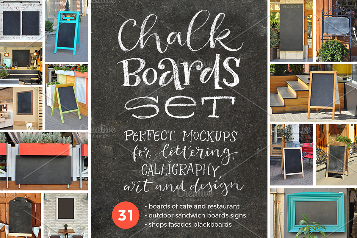 Chalk Board SET | 31 Mockups, a Mockup by bariskina (Photo 1 of 5)