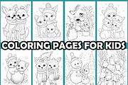Magical Snowy Friends Coloring Pages, an Animal Illustration by martinblan (Thumbnail 3 of 4)