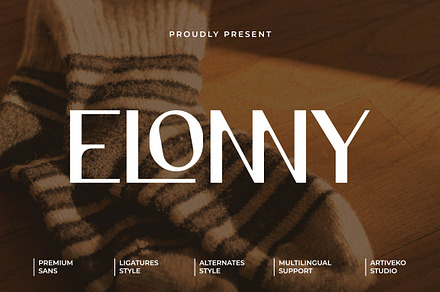 Elonny Minimalist Sans, a Sans Serif Font by Artiveko