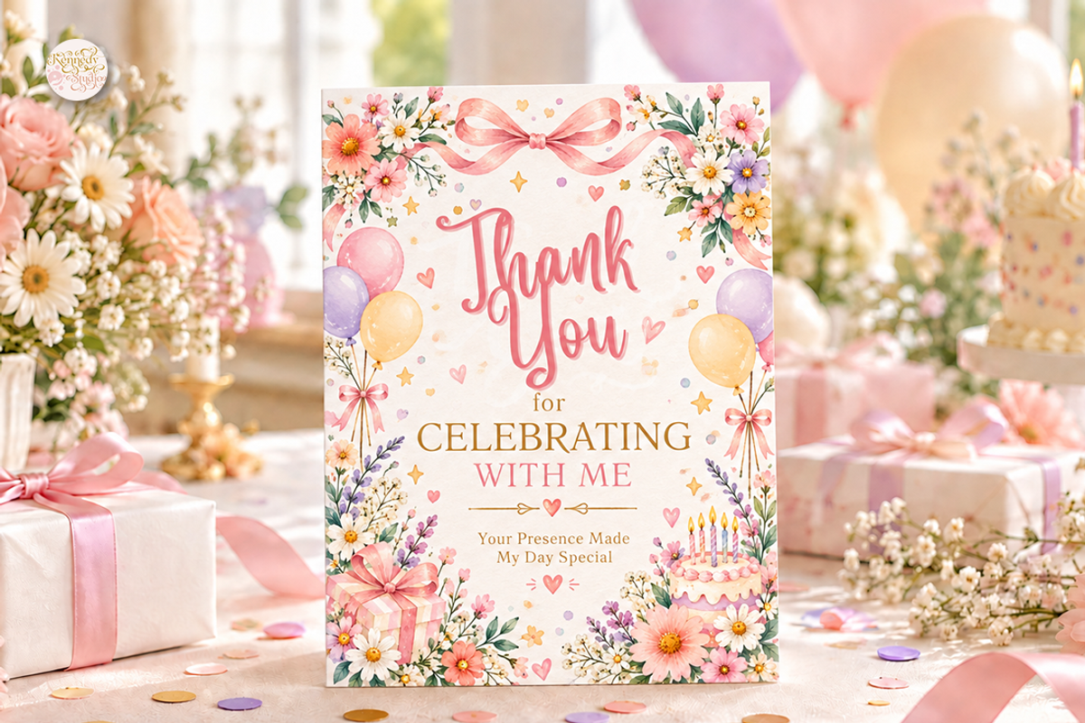 Birthday Thank You Favor Tag Canva, a Marketing Template by KennedyStudio (Photo 2 of 6)