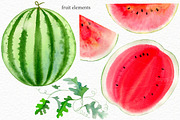 Watermelon watercolor kit, a Food Illustration by Elegantia (Thumbnail 2 of 8)
