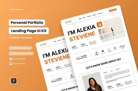 Personal Portfolio Landing Pages, a Landing Page Template by SquidPixey