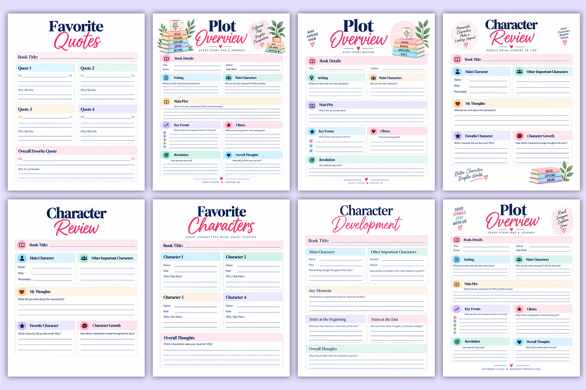 Book Lover’s Review Workbook | Read, a Stationery Template by Mustafiz (Photo 3 of 4)