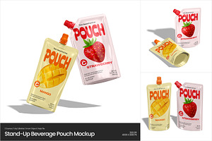 Stand-Up Beverage Pouch Mockup