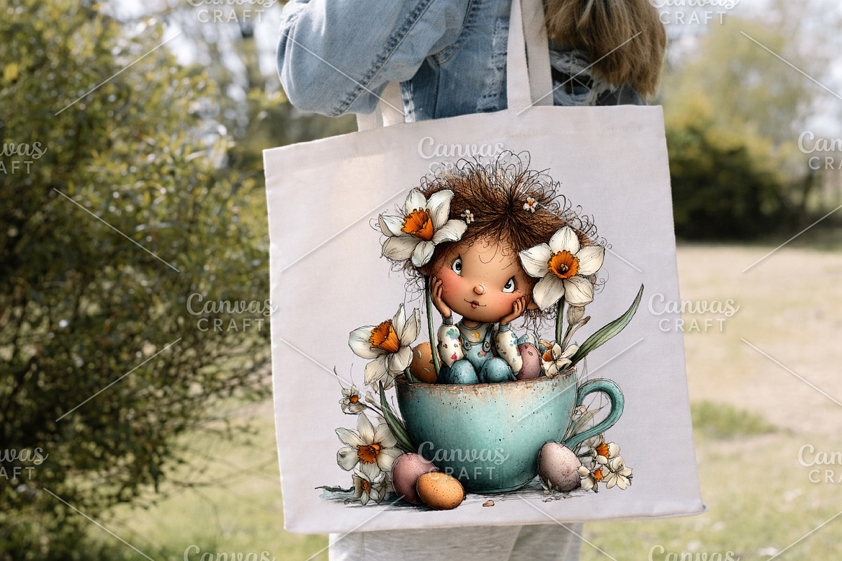 Whimsical Easter Girls Clipart PNG, an Illustration by Canvas Craft (Photo 6 of 7)