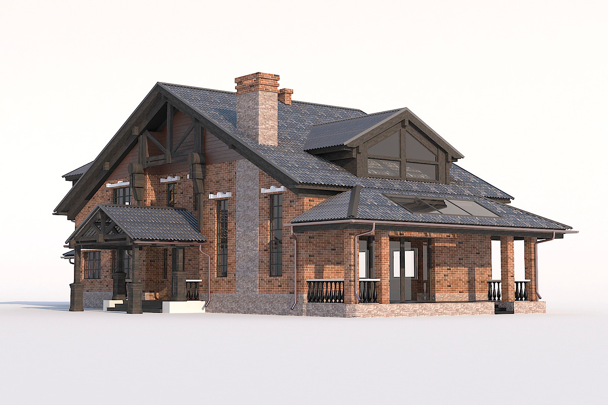 A Chalet house with a garage, an Architecture 3D Model by profdesign (Photo 8 of 21)