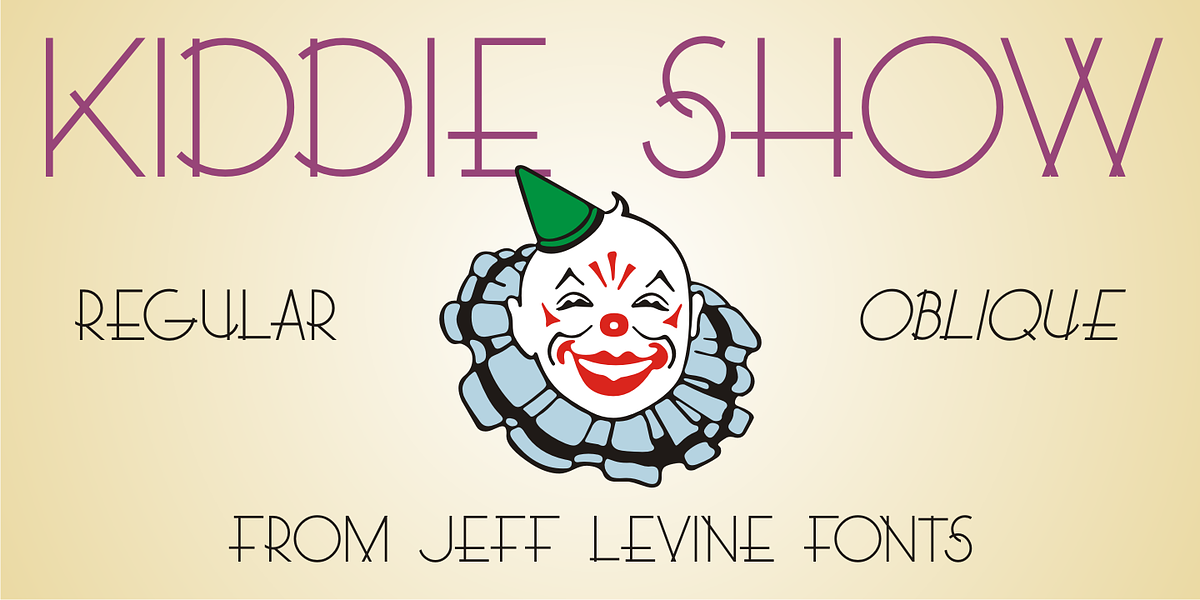 Kiddie Show JNL, a Font by Jeff Levine Fonts