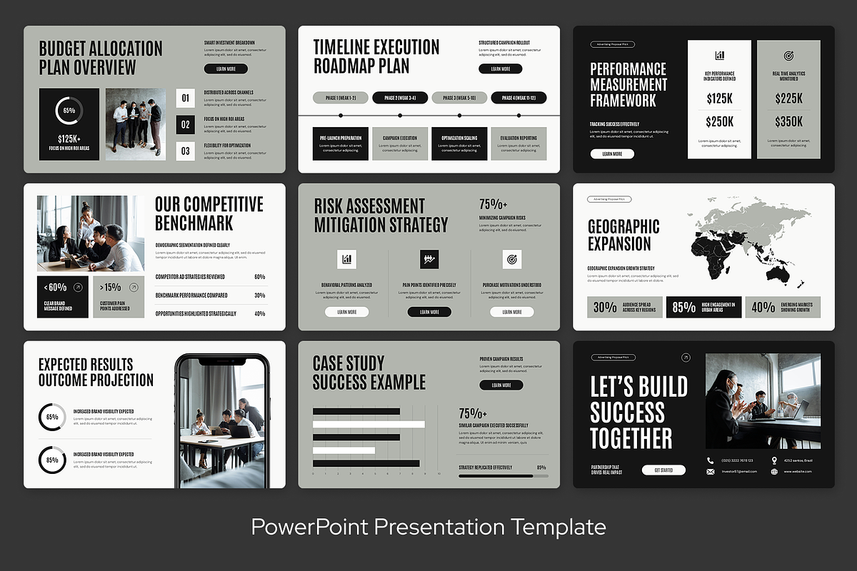 Black Grey Advertising Proposal Deck, a Presentation Template by Sixtemp (Photo 3 of 3)