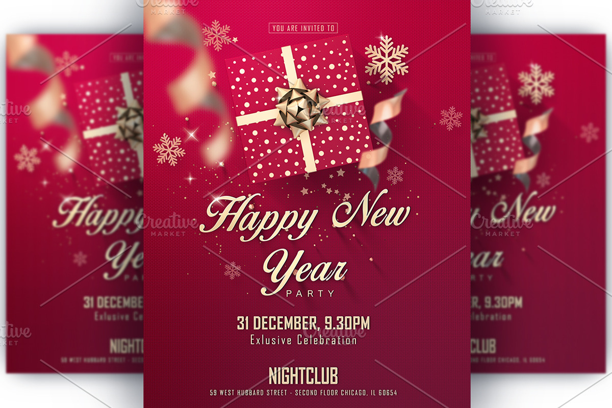 Happy New Year Party Invitation, a Flyer Template by graystudio (Photo 1 of 5)