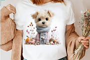 Cute Whimsical Watercolor Fall Dog, a Seasonal Illustration by CreationArt (Thumbnail 6 of 7)
