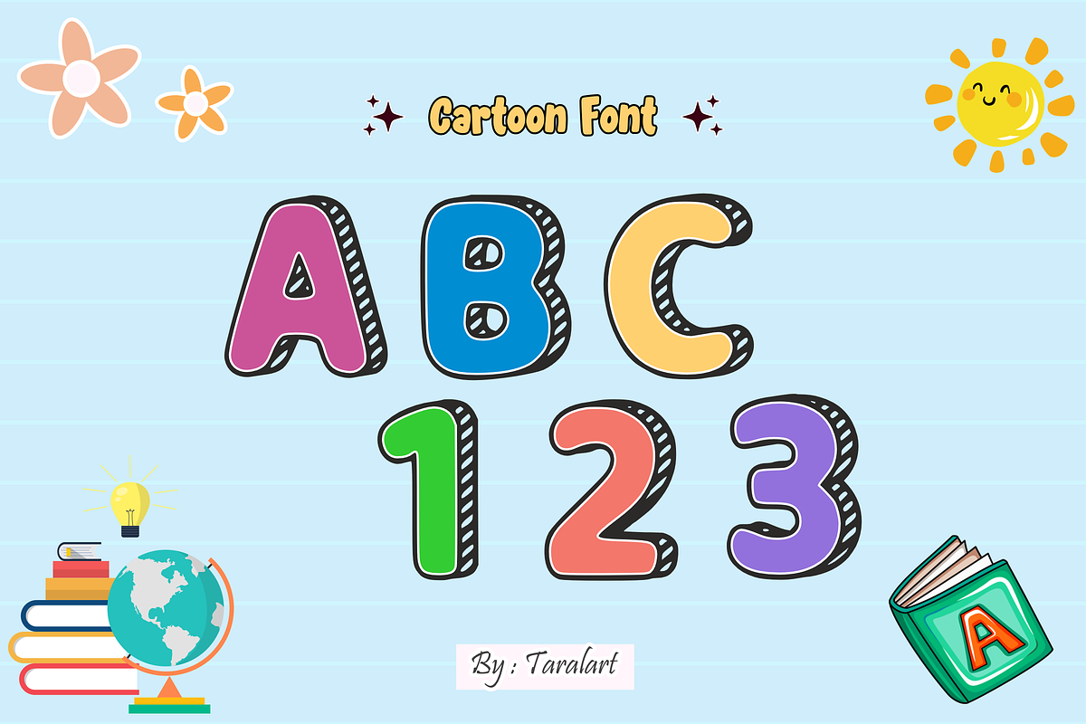 BOOKWORM - Cartoon School Font, a Sans Serif Font by KiddoGlyphs Studio (Photo 3 of 3)