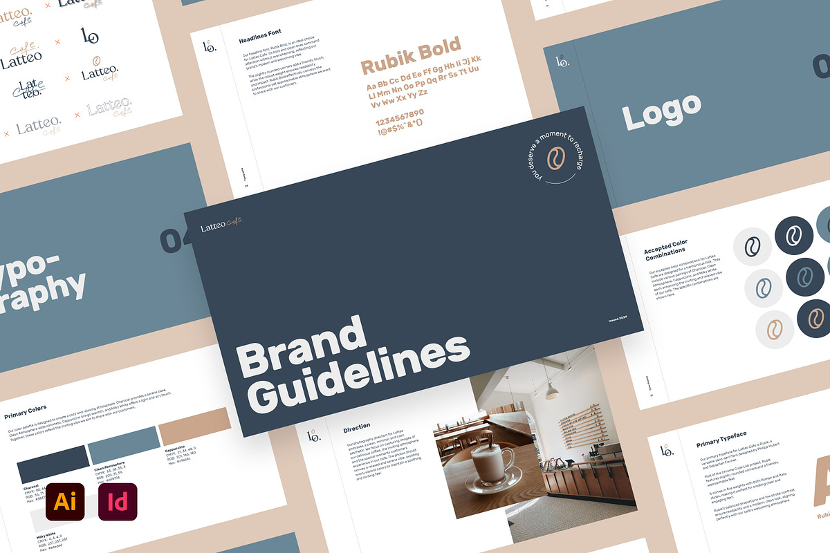 Latteo - Brand Guidelines Template, a Branding & Logo Template by Hamdi Designs (Photo 1 of 10)
