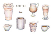 Coffee set, a Food Illustration by Eugenia Hauss Design (Thumbnail 1 of 2)