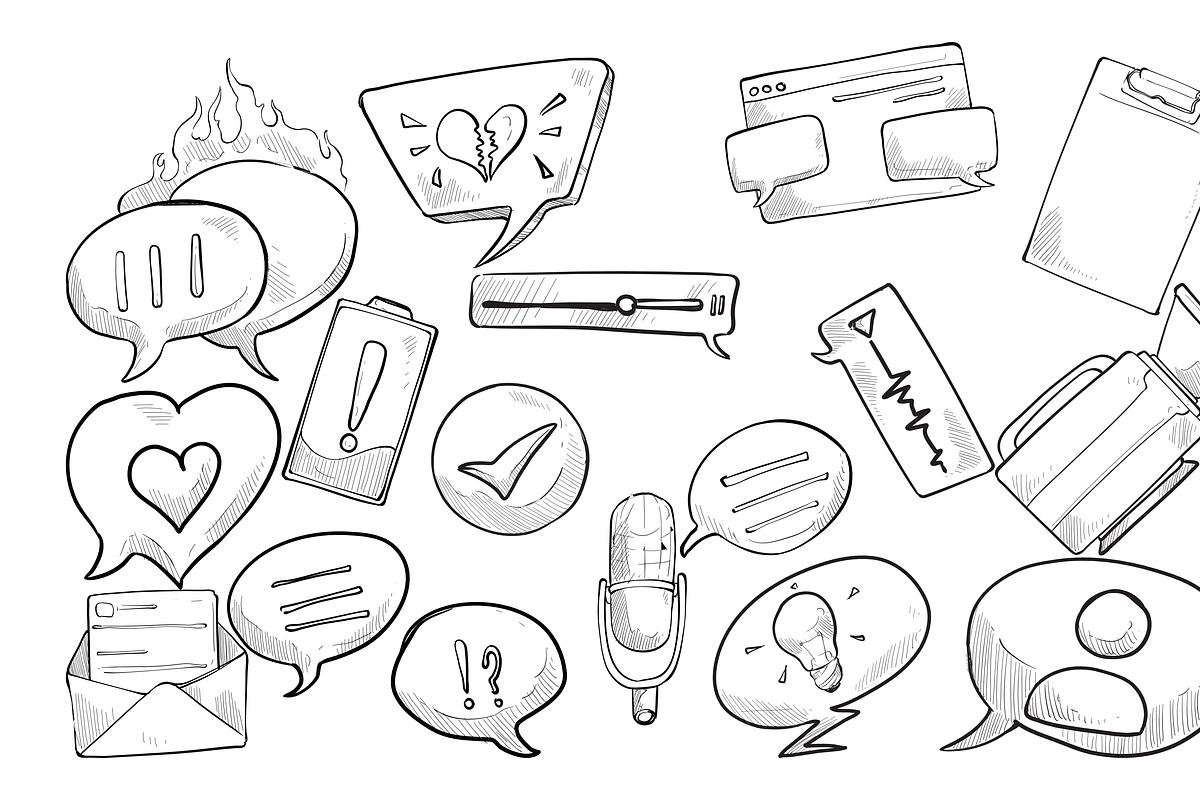 communication handdrawn collection, an Object Graphic by nikagraphic